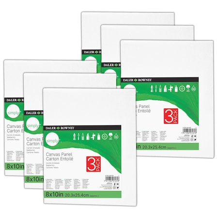 Daler-Rowney Simply White Canvas Panels Set, 8in. x 10in., 18PK D525030810